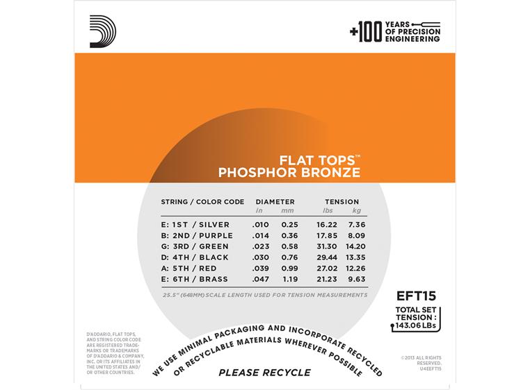 D'Addario EFT15 Phos.Bronze. Flat Top (010-047)